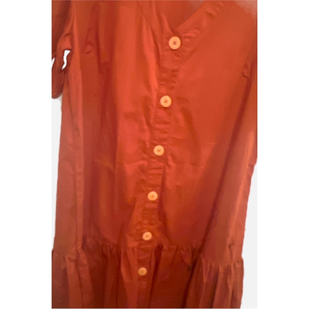 Cotton On Rust Midi Dress with Button Detail - Picture 3 of 7